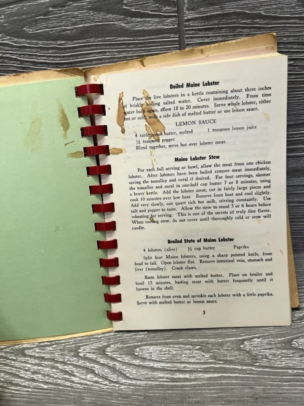 Maine Coastal Cooking Cookbook Recipe Book Vintage 1975 Spiral Paperback